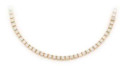 prong set diamond tennis necklace 14k