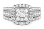 14K White Gold Halo Ring